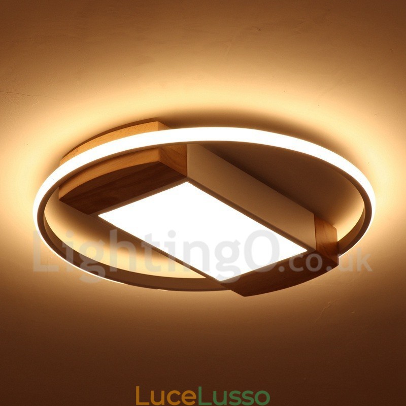 Lampada da soffitto rotonda in legno bianco dimmerabile, lampada da soffitto ultrasottile, utilizzabile anche come applique
