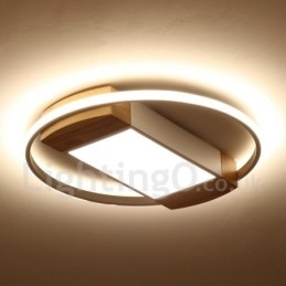 Lampada da soffitto rotonda in legno bianco dimmerabile, lampada da soffitto ultrasottile, utilizzabile anche come applique