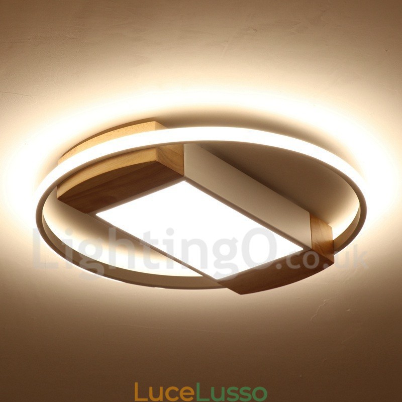 Lampada da soffitto rotonda in legno bianco dimmerabile, lampada da soffitto ultrasottile, utilizzabile anche come applique
