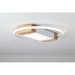 Lampada da soffitto rotonda in legno bianco dimmerabile, lampada da soffitto ultrasottile, utilizzabile anche come applique