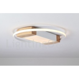 Lampada da soffitto rotonda in legno bianco dimmerabile, lampada da soffitto ultrasottile, utilizzabile anche come applique