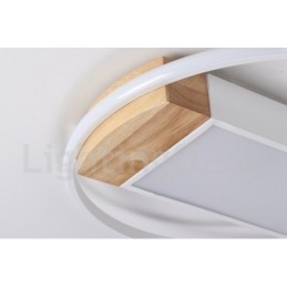 Lampada da soffitto rotonda in legno bianco dimmerabile, lampada da soffitto ultrasottile, utilizzabile anche come applique