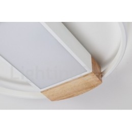 Lampada da soffitto rotonda in legno bianco dimmerabile, lampada da soffitto ultrasottile, utilizzabile anche come applique