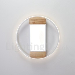 Lampada da soffitto rotonda in legno bianco dimmerabile, lampada da soffitto ultrasottile, utilizzabile anche come applique