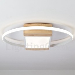 Lampada da soffitto rotonda in legno bianco dimmerabile, lampada da soffitto ultrasottile, utilizzabile anche come applique