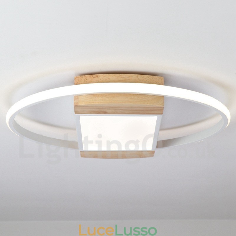 Lampada da soffitto rotonda in legno bianco dimmerabile, lampada da soffitto ultrasottile, utilizzabile anche come applique