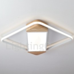 Lampada da soffitto in legno quadrata bianca dimmerabile, lampada da soffitto ultrasottile, utilizzabile anche come applique