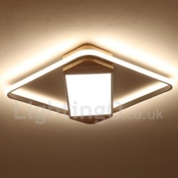 Lampada da soffitto in legno quadrata bianca dimmerabile, lampada da soffitto ultrasottile, utilizzabile anche come applique