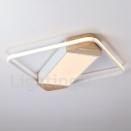 Lampada da soffitto in legno quadrata bianca dimmerabile, lampada da soffitto ultrasottile, utilizzabile anche come applique