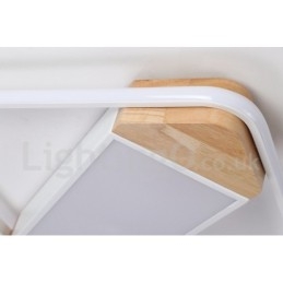 Lampada da soffitto in legno quadrata bianca dimmerabile, lampada da soffitto ultrasottile, utilizzabile anche come applique