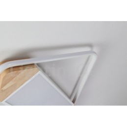 Lampada da soffitto in legno quadrata bianca dimmerabile, lampada da soffitto ultrasottile, utilizzabile anche come applique