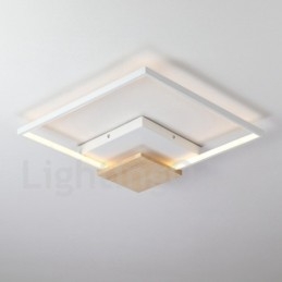 Lampada da soffitto in legno quadrata bianca dimmerabile, lampada da soffitto ultrasottile, utilizzabile anche come applique
