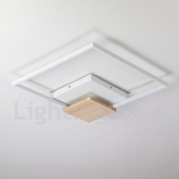 Lampada da soffitto in legno quadrata bianca dimmerabile, lampada da soffitto ultrasottile, utilizzabile anche come applique