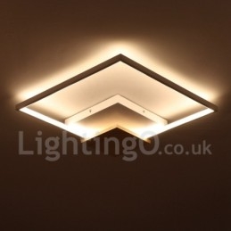 Lampada da soffitto in legno quadrata bianca dimmerabile, lampada da soffitto ultrasottile, utilizzabile anche come applique