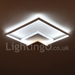 Lampada da soffitto in legno quadrata bianca dimmerabile, lampada da soffitto ultrasottile, utilizzabile anche come applique