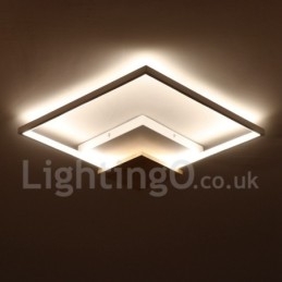 Lampada da soffitto in legno quadrata bianca dimmerabile, lampada da soffitto ultrasottile, utilizzabile anche come applique
