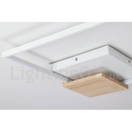 Lampada da soffitto in legno quadrata bianca dimmerabile, lampada da soffitto ultrasottile, utilizzabile anche come applique