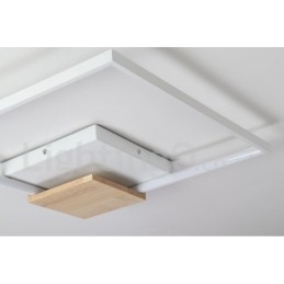 Lampada da soffitto in legno quadrata bianca dimmerabile, lampada da soffitto ultrasottile, utilizzabile anche come applique