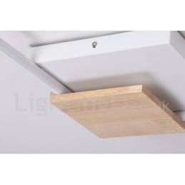 Lampada da soffitto in legno quadrata bianca dimmerabile, lampada da soffitto ultrasottile, utilizzabile anche come applique