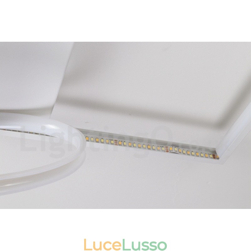 Lampada da soffitto in legno quadrata bianca dimmerabile, lampada da soffitto ultrasottile, utilizzabile anche come applique
