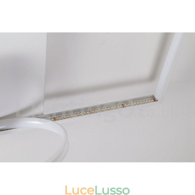 Lampada da soffitto in legno quadrata bianca dimmerabile, lampada da soffitto ultrasottile, utilizzabile anche come applique