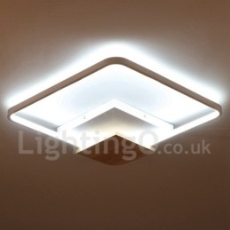 Lampada da soffitto in legno quadrata bianca dimmerabile, lampada da soffitto ultrasottile, utilizzabile anche come applique