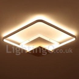 Lampada da soffitto in legno quadrata bianca dimmerabile, lampada da soffitto ultrasottile, utilizzabile anche come applique