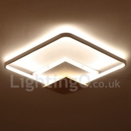 Lampada da soffitto in legno quadrata bianca dimmerabile, lampada da soffitto ultrasottile, utilizzabile anche come applique