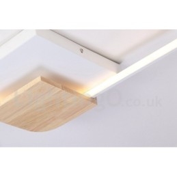 Lampada da soffitto in legno quadrata bianca dimmerabile, lampada da soffitto ultrasottile, utilizzabile anche come applique
