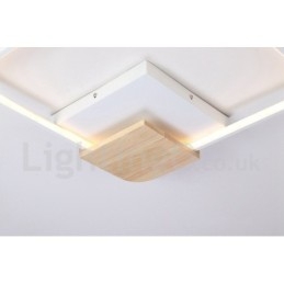 Lampada da soffitto in legno quadrata bianca dimmerabile, lampada da soffitto ultrasottile, utilizzabile anche come applique