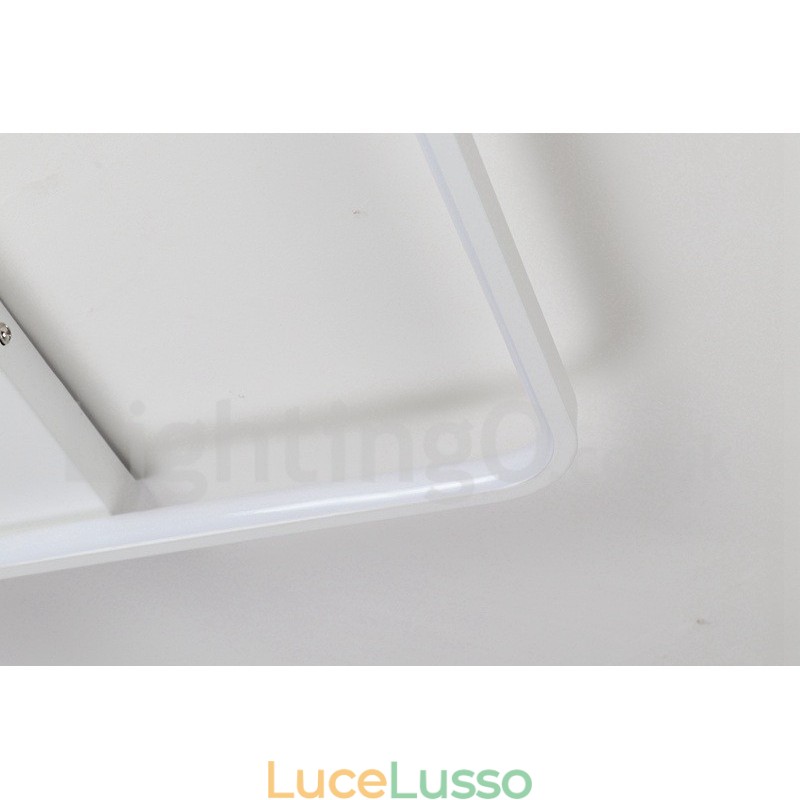 Lampada da soffitto in legno quadrata bianca dimmerabile, lampada da soffitto ultrasottile, utilizzabile anche come applique