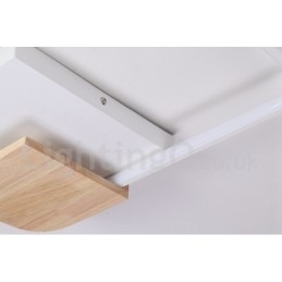 Lampada da soffitto in legno quadrata bianca dimmerabile, lampada da soffitto ultrasottile, utilizzabile anche come applique