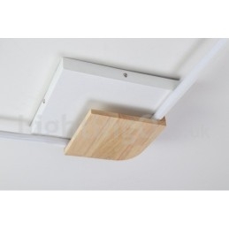 Lampada da soffitto in legno quadrata bianca dimmerabile, lampada da soffitto ultrasottile, utilizzabile anche come applique