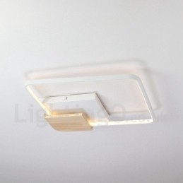 Lampada da soffitto in legno quadrata bianca dimmerabile, lampada da soffitto ultrasottile, utilizzabile anche come applique