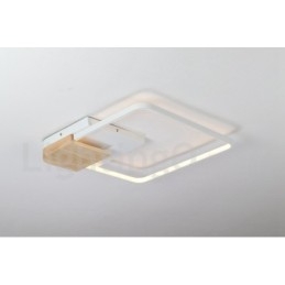 Lampada da soffitto in legno quadrata bianca dimmerabile, lampada da soffitto ultrasottile, utilizzabile anche come applique