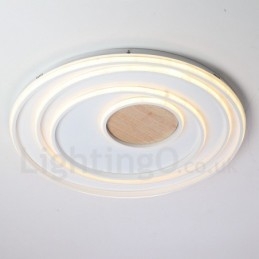 Lampada da soffitto in legno con anelli bianchi dimmerabili Lampada da soffitto ultrasottile che può essere utilizzata anche come lampada da parete