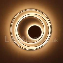 Lampada da soffitto in legno con anelli bianchi dimmerabili Lampada da soffitto ultrasottile che può essere utilizzata anche come lampada da parete