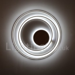 Lampada da soffitto in legno con anelli bianchi dimmerabili Lampada da soffitto ultrasottile che può essere utilizzata anche come lampada da parete