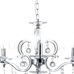 Lampadario a candela in cristallo cromato elegante