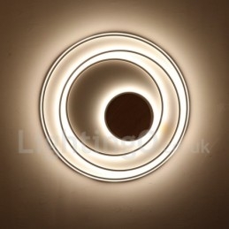 Lampada da soffitto in legno con anelli bianchi dimmerabili Lampada da soffitto ultrasottile che può essere utilizzata anche come lampada da parete