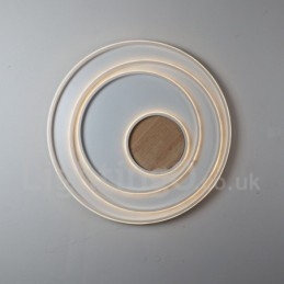 Lampada da soffitto in legno con anelli bianchi dimmerabili Lampada da soffitto ultrasottile che può essere utilizzata anche come lampada da parete