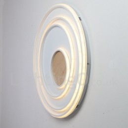 Lampada da soffitto in legno con anelli bianchi dimmerabili Lampada da soffitto ultrasottile che può essere utilizzata anche come lampada da parete