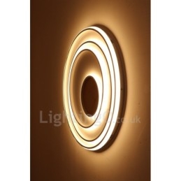 Lampada da soffitto in legno con anelli bianchi dimmerabili Lampada da soffitto ultrasottile che può essere utilizzata anche come lampada da parete