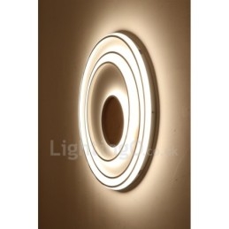 Lampada da soffitto in legno con anelli bianchi dimmerabili Lampada da soffitto ultrasottile che può essere utilizzata anche come lampada da parete