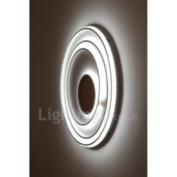 Lampada da soffitto in legno con anelli bianchi dimmerabili Lampada da soffitto ultrasottile che può essere utilizzata anche come lampada da parete