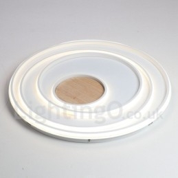 Lampada da soffitto in legno con anelli bianchi dimmerabili Lampada da soffitto ultrasottile che può essere utilizzata anche come lampada da parete
