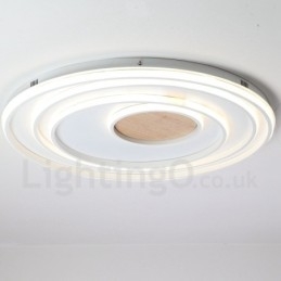 Lampada da soffitto in legno con anelli bianchi dimmerabili Lampada da soffitto ultrasottile che può essere utilizzata anche come lampada da parete