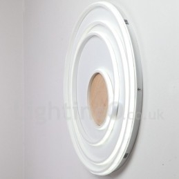 Lampada da soffitto in legno con anelli bianchi dimmerabili Lampada da soffitto ultrasottile che può essere utilizzata anche come lampada da parete