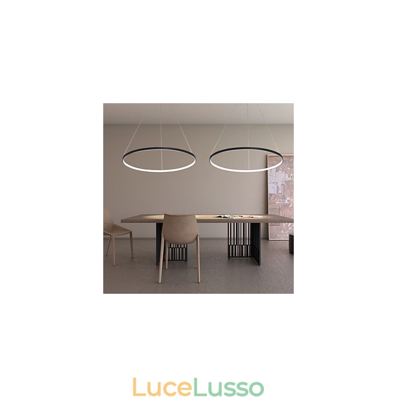 Lampada a sospensione dimmerabile da 63 W, diametro 100 cm, design moderno ad anello