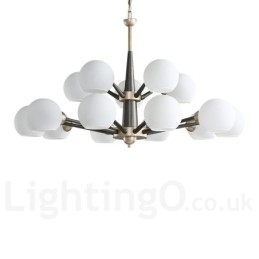 Lampadario rustico retrò vintage Magic Bean con paralumi in vetro multicolore